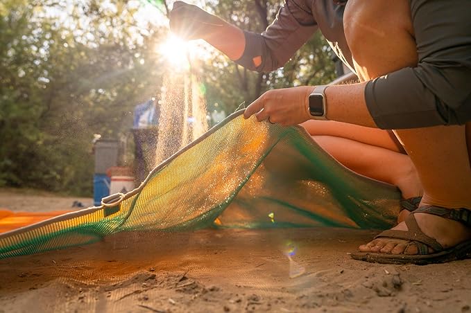 CGEAR Original Sand-Free Outdoor Rug Camping Mat - Water-Resistant & Anti-Fade Material - Military-Grade - Reversible Design - Area Rug for Beach, RV, & Picnics - Travel Bag