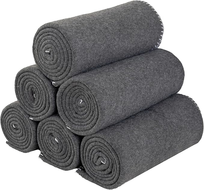 CAI TENG Fleece Blankets Bulk 6 Pack Throw Blanket 50 X 60 inch Lightweight Warm Soft Cozy Pet-Friendly Kids Blanket Solid for Sofa Bed Wedding Yard Dark Grey Melange
