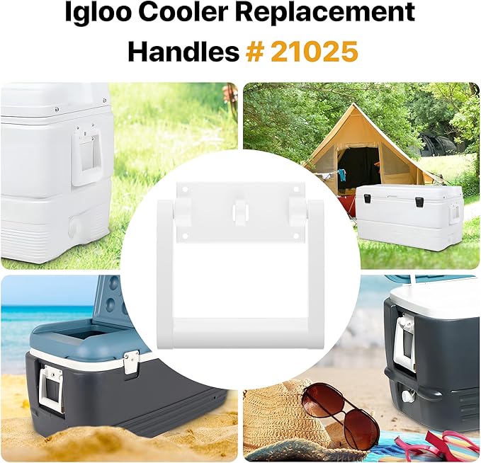 LBB-Parts White Plastic Replacement Cooler Handles,Compatible with Igloo 90-100 Quart Cooler Handle,Cooler Replacement Handles kit