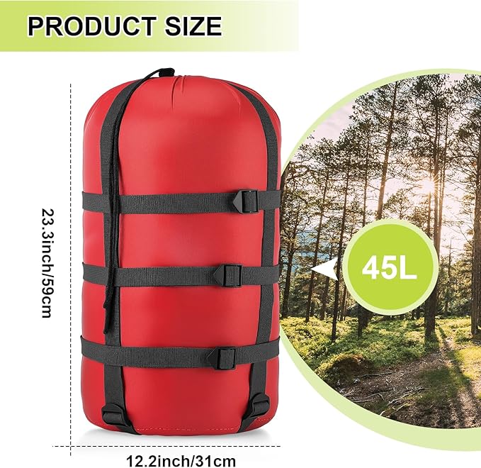 Compression Sack for Sleeping Bag Store Ultralight Sleeping Bag Compression Stuff Sack 15l 25l Space Saving Gear for Travel Camping Hiking Outdoor