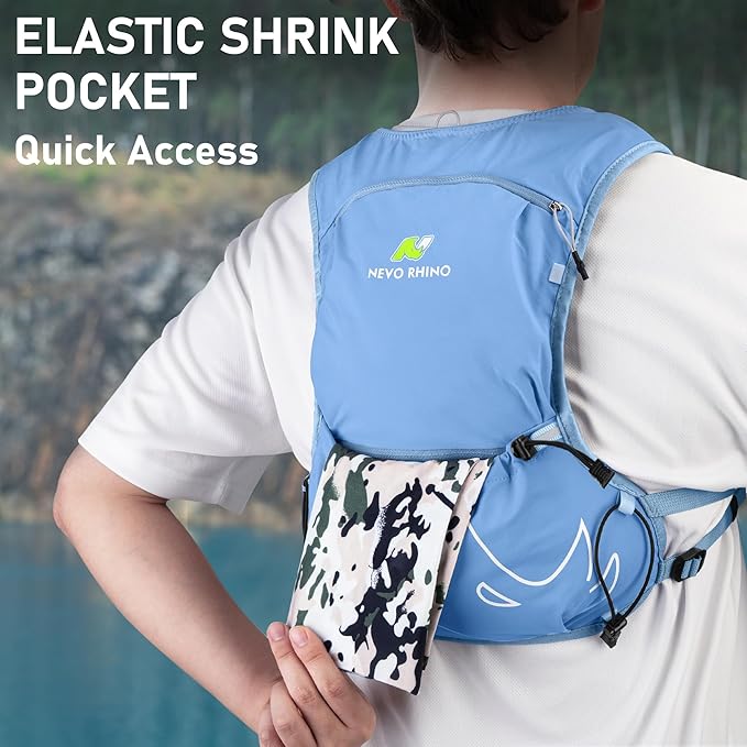 N NEVO RHINO Small Running Vest for Women Men, Lightweight Hydration Vest with Water Bladder 1.5 Liter, Hydration Backpack for Trial Hiking Cycling Jogging