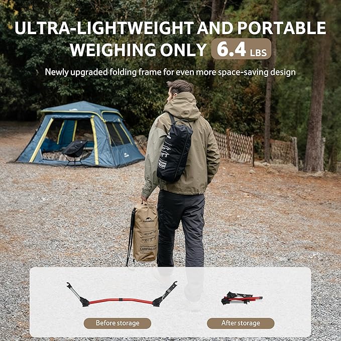 Naturehike ArmyWild Folding Camping Cot, Height Adjustable Ultralight Backpacking Cot, Portable Camping Bed for Camping Hiking Travel Home