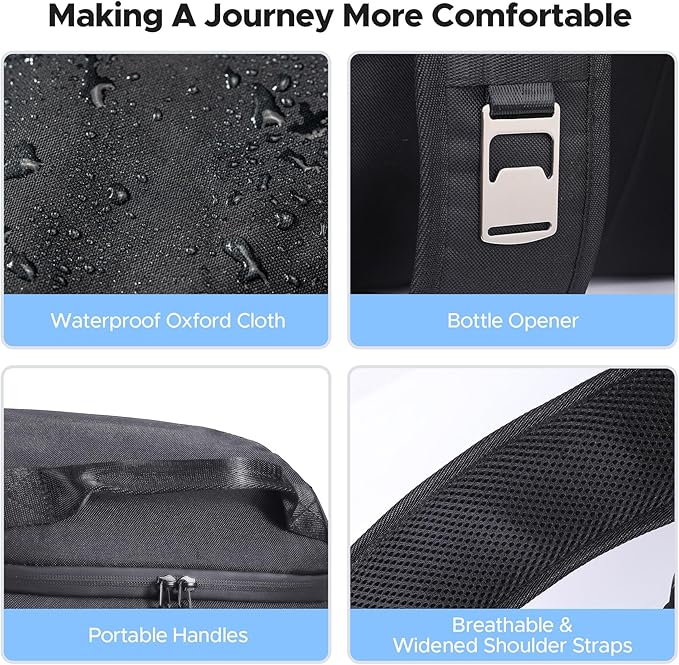 WARMOUNTS Insulated Waterproof Cooler Backpack 36 Cans, Soft Sided Ice Chest Cooler w/Leak Proof Liner, 5-Layer Insulation Portable Lunch Backpack for Camping, Beach, Fishing, Picnic, Travel (Black)