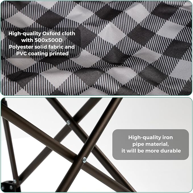 SUNNYFEEL Oversized Folding Camping Chair 2 Pack 800 LBS Heavy Duty for Big Tall People Red Padded Portable Collapsible Chairs with Armrest Cup Holder & Pocket for Outdoor Travel Picnic Camp Sports