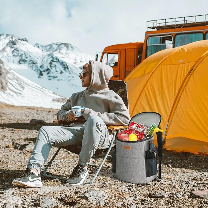 Camping Cooler Backpack 30 Cans, Soft Backpack Coolers Insulated Leak Proof Travel Cooler Bag Waterproof Lunch Picnic Beach Work Trip Thermal Bag Drink Beverage Beer Bag Cooler