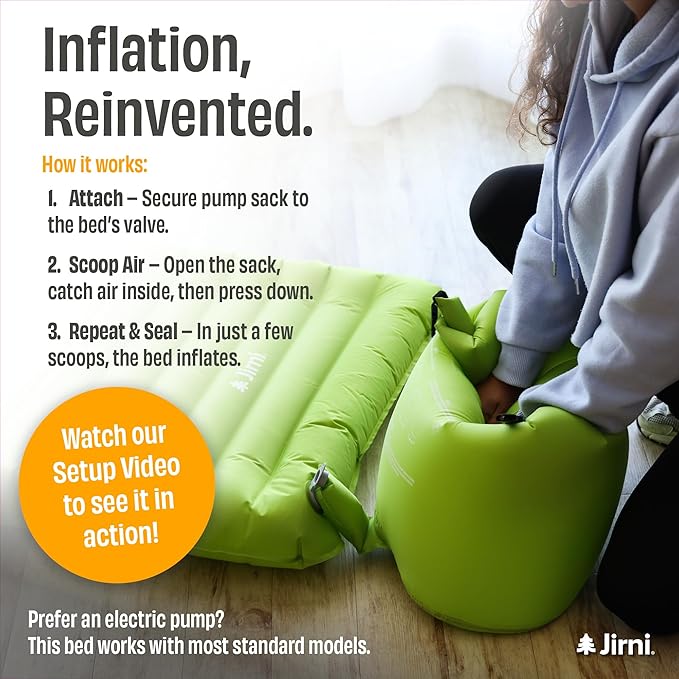 Nimble Toddler Travel Bed | Innovative New Pump | Ultra Lightweight & Super Durable Toddler Camping Bed | Eco-Friendly Kids Air Mattress | Child Travel Bed | Inflatable Portable Bed for Kids