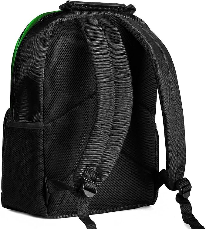 Men Women Lightweight Green Weedleaf Leaf Black Casual Daypack Large Capacity Bookbag With Adjustable Shoulder Straps for Gym Business Bicycle