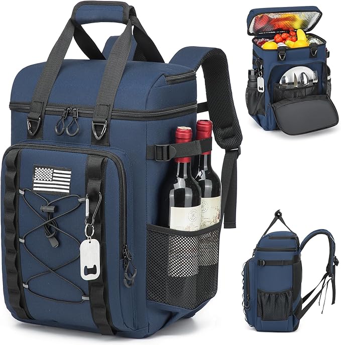 Tactical Cooler Backpack - 42 Cans Backpack Coolers Insulated Leak Proof for Men Adults, Soft Cooler Insulated Backpack for Lunch, Work, Camping, Hiking, Picnic, Beach & Travel