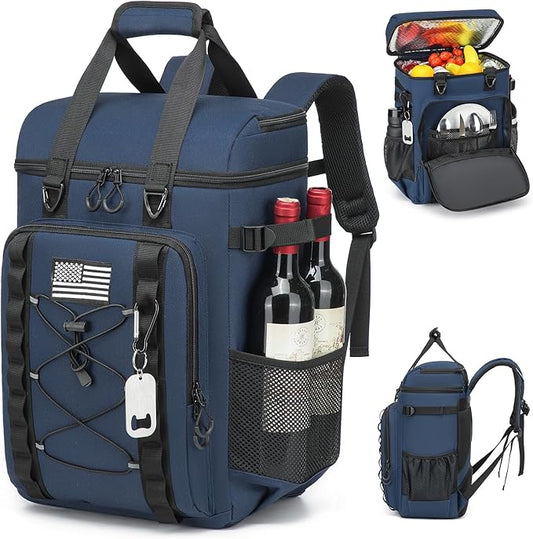 Tactical Cooler Backpack - 42 Cans Backpack Coolers Insulated Leak Proof for Men Adults, Soft Cooler Insulated Backpack for Lunch, Work, Camping, Hiking, Picnic, Beach & Travel