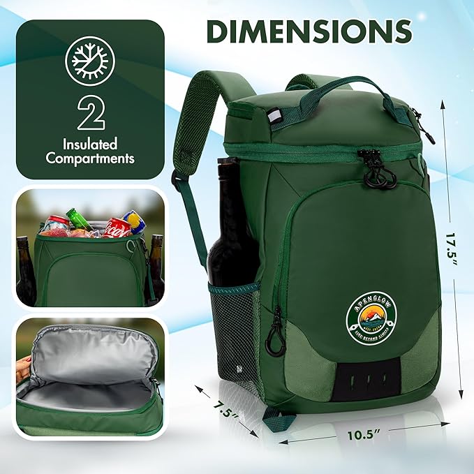 Backpack Cooler – Leakproof Cooler Bag – Waterproof Holds 24 Cans