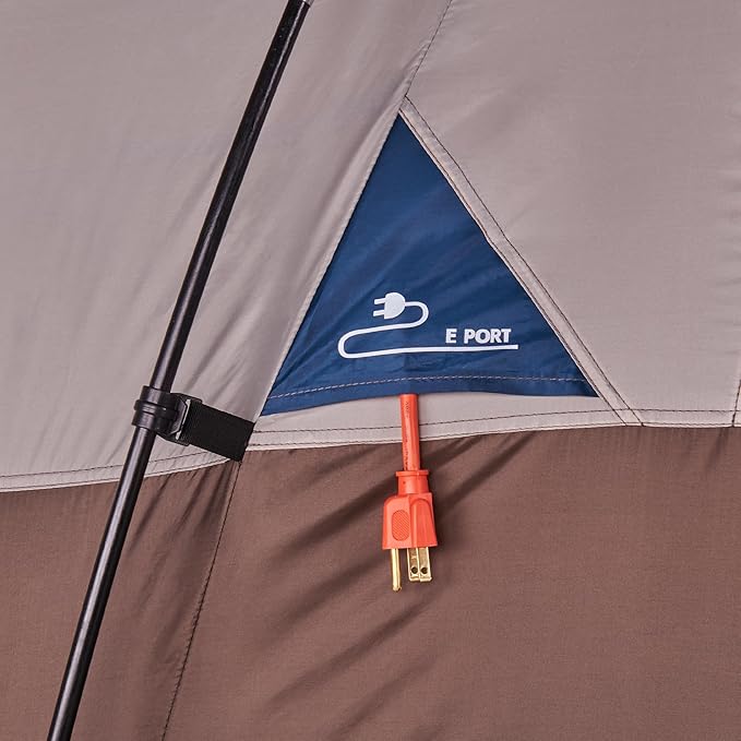 Wenzel Klondike 8 Person Water Resistant Tent with Convertible Screen Room for Family Camping