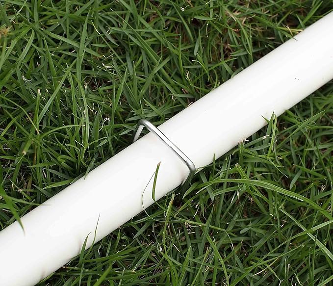 6 Inches Landscape Staples Galvanized Steel Garden Stakes Securing Pegs for Securing Weed Fabric Landscape Fabric Netting Ground Sheets and Fleece, Heavy Duty Metal Tent Stakes (200, Silver)