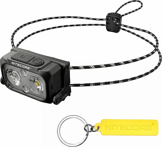 Nitecore NU21 360 Lumen Ultra Lightweight Outdoor Headlamp Dual Beam USB-C Rechargeable Headlight Tag (Black)