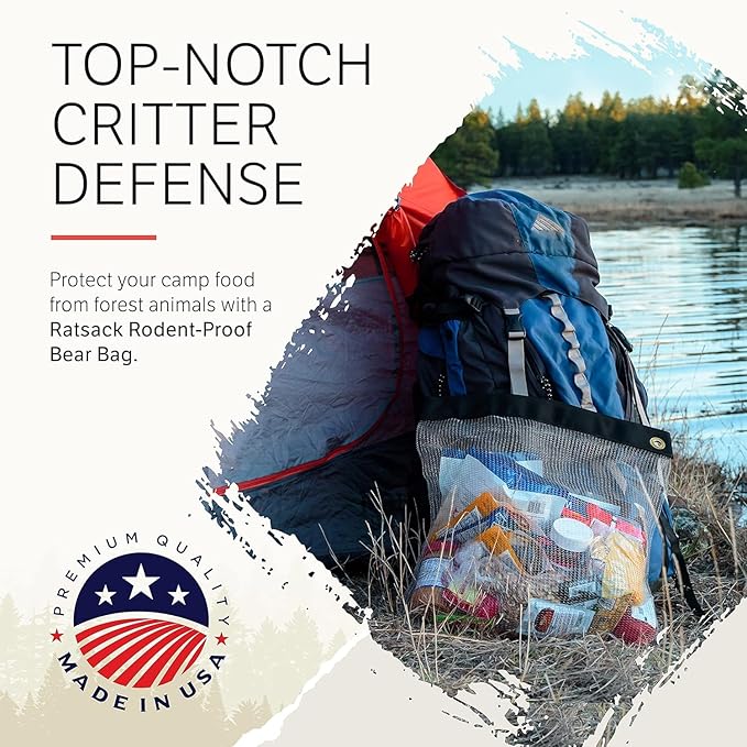 The Ultralight Camping Bundle- Rodent Proof Dry Bag for Backpacking - Bear Bag Food Storage for Camping with Coghlans Odor Proof & Waterproof Bag, Survival Utility Rope and Carabiner (Large)