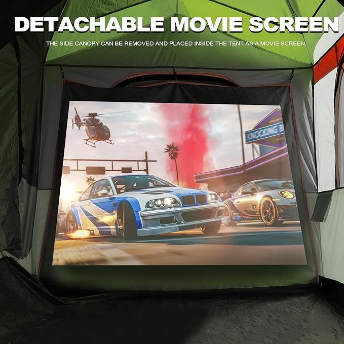 SUV Tent for Camping,Waterproof PU2000mm, Fits 5-8 People,Spacious Double Layer Design, Includes Rainfly & Storage Bag, 8FT L x 8FT W x 7.2FT H | for Camping, Waterproof PU2000mm, Spacious Double Layer Design, Includes Rainfly, Storage Bag