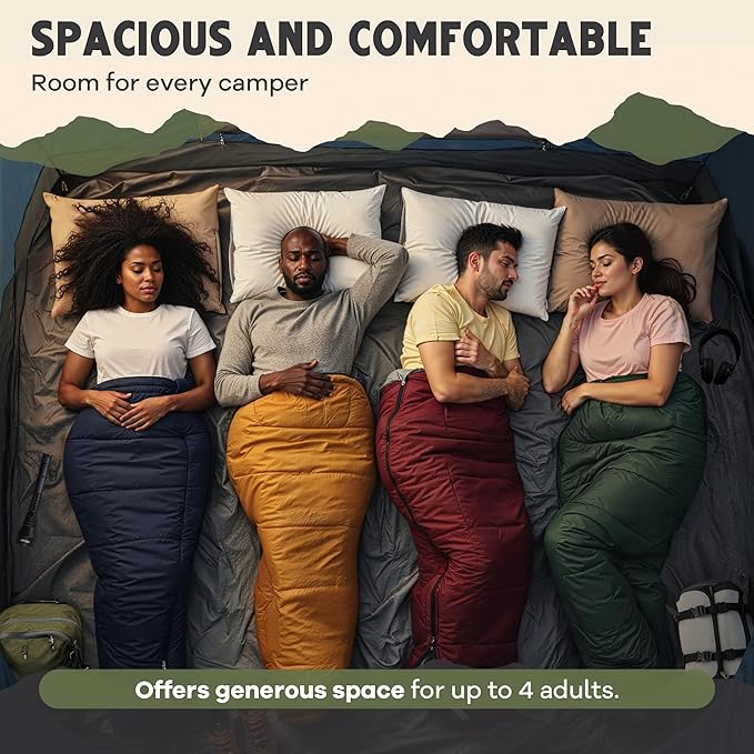CloudCamp Inflatable Tents for Camping- 6 People Waterproof Oxford Fabric(210D), Quick Setup Air Tent with Manual & Battery Pump, UV Protection, 4-Season Inflatable Tent