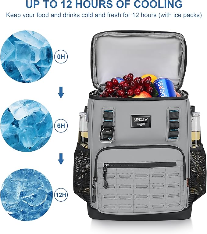 Cooler Backpack 2 Insulated Compartments Leak Proof Beach Coolers Back Pack Waterproof Cooler Bag for Hiking, BBQ Camping, Picnic, Fishing (25L, 36 Cans)