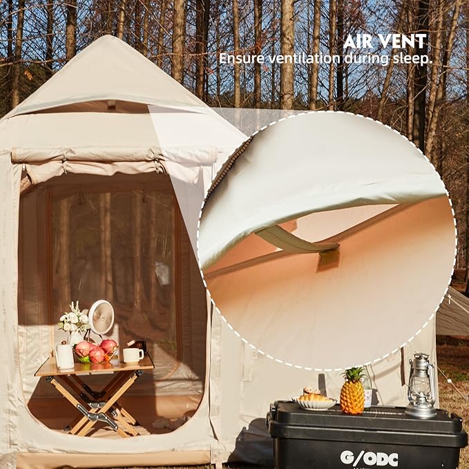 YOLENY 2/4/6 Person Inflatable Tents for Camping, Quick Setup in 2 Minutes with Hand Pump, Oxford Blow Up Tent with Skylight & Canopy, Spacious Cabin Tent for Family Camping & Hiking