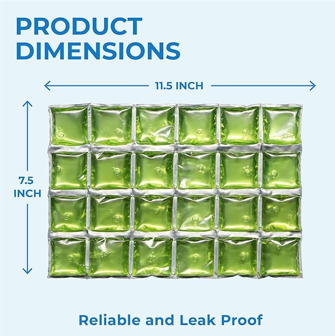 ICY-COOLS Reusable Ice Packs for Coolers - Flexible Ice Sheets, Flat and Long-Lasting for Camping or Lunch Boxes, 10x16 & 8x12, 1 or 3 Pack