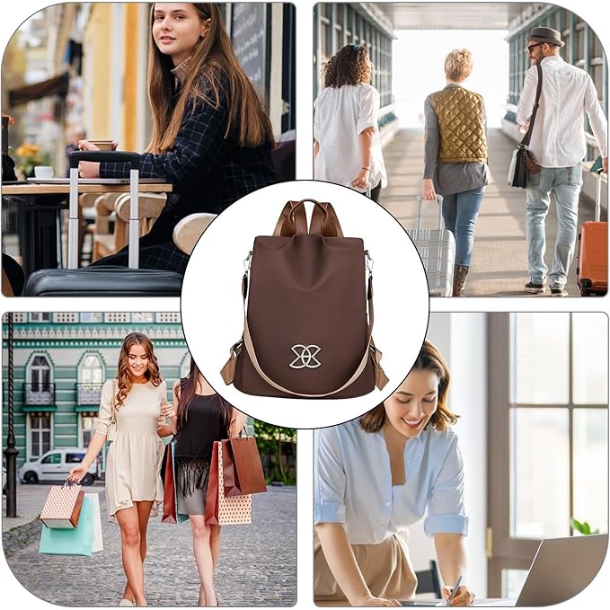 Anti-Theft Leisure Backpack | Multi-Purpose Large Capacity Lightweight Shoulder Bag | Classic Nylon Crossbodys Bags for Female Male