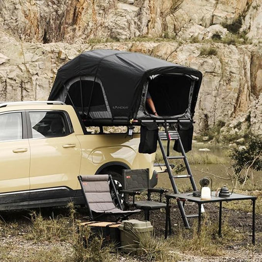 ILANDER Rooftop Tent Hardshell for SUV Van Jeep Truck, Aluminum Alloy Car Rooftop Tent, Waterproof and UV-Resistant Overland Roof Tents Camping for 2-3 Person
