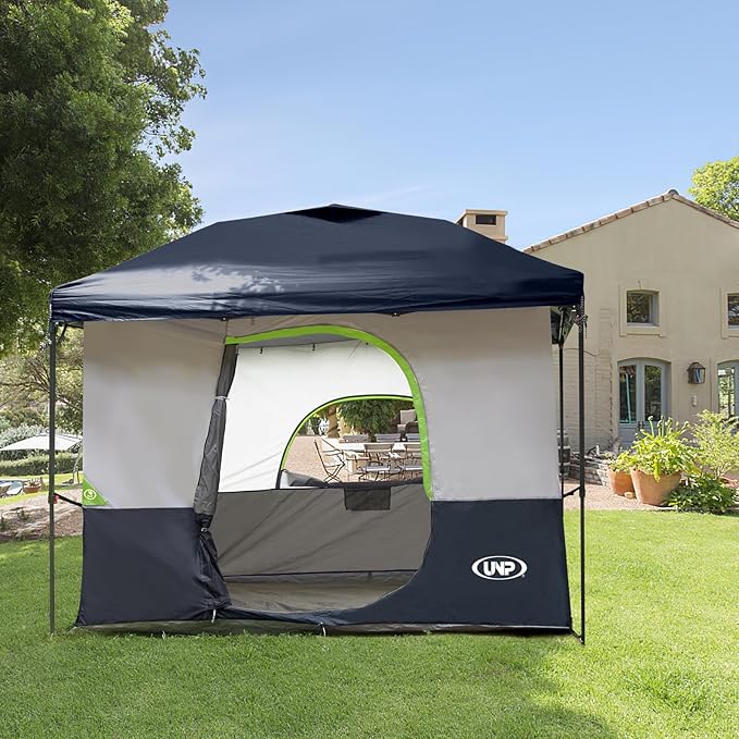 UNP Camping Canopy - Inner Tent - Side Tents - SUV Camping Cube for 10' x 10' Pop Up Canopies (Canopy Pole/Shelter NOT Included) (Dark Blue-Inner Tent)