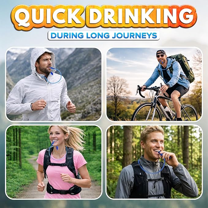 Water Bladder for Hiking Backpack – 1L/1.5L TPU Material Hydration Bladder with Readable Markup, Large Opening Lid, Mouthpiece Cap & Easy Tube Connection – Water Pouch for Backpac , Camping Trips
