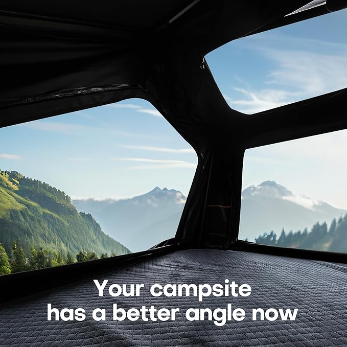 Galaxy Pro Pop-Up Rooftop Tent, Hard Shell Waterproof All-Weather Car Tent for Camping, 4-Season Overland RTT for SUV, Truck, Jeep, Quick 30s Setup, Black Aluminum