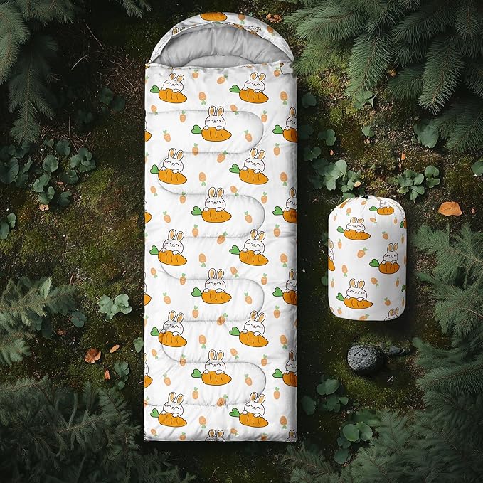 AILONEN Boys Sleeping Bag for Camping,Nautical Anchor,Lightweight & Waterproof,3 Season Warm & Cool Weather,Navy Blue Sleeping Bags for Kids Men Travelling,Outdoors