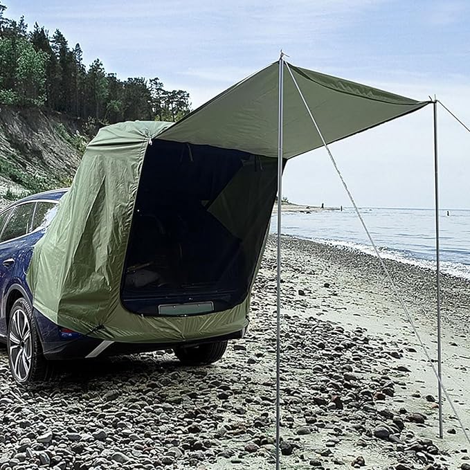 Truck Tailgate Tent - SUV Tailgate Trunk Tent for Outdoors | Waterproof Quick Setup Camping Equipment for Hunting Family Vacations Fishing Trips Adventures