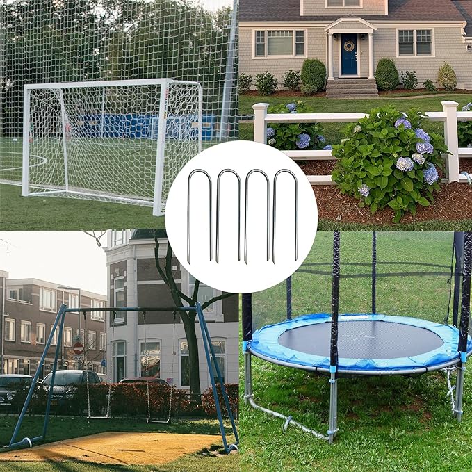 Ashman Heavy Duty Trampoline Stakes, Safety Ground Anchors, Tent Pegs 4 Pack