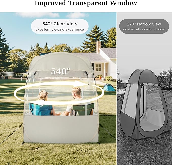 Sports Tent, Portable & Foldable Pop Up Tents Shelter with Carry Bag, Instant Weather Proof Clear View Bubble Tent for Fishing, Camping, Watching Sports Events