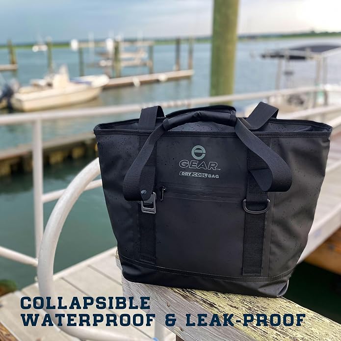 Enthusiast Gear Dry Bag Cooler Tote – Collapsible, Waterproof and Leak-Proof Soft Sided Cooler Bag - Pool, Beach - 20 or 36 Cans