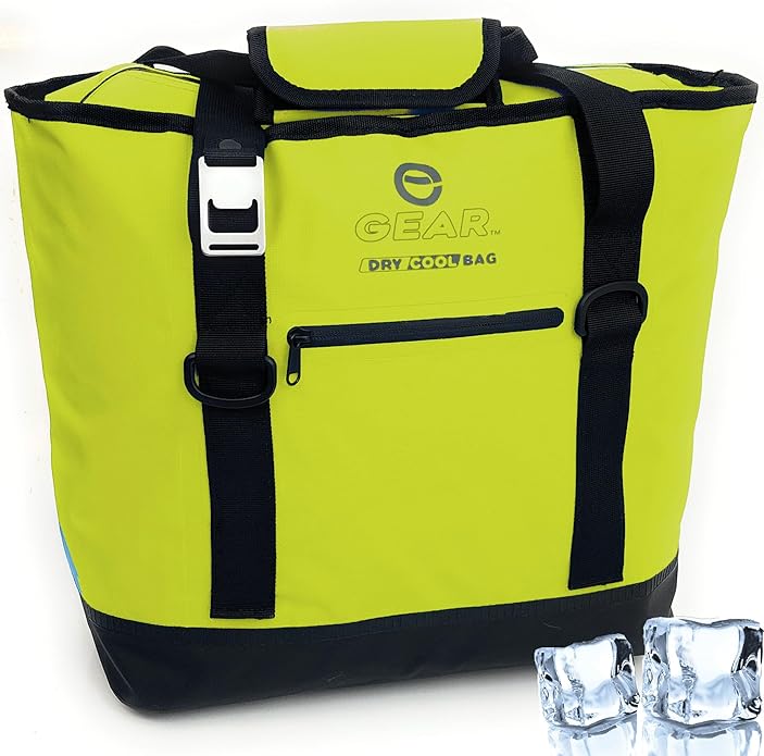 Enthusiast Gear Dry Bag Cooler Tote – Collapsible, Waterproof and Leak-Proof Soft Sided Cooler Bag - Pool, Beach - 20 or 36 Cans