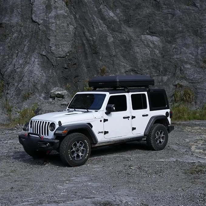 Naturnest Rooftop Tent Aluminum Hard Shell, Easy Set Up Large Roof Tent for 3 Person Camping Top Tents, Waterproof UV-Resistant 4 Season Tents for Truck, Jeep, SUV, Trailer - Sirius 2 Aluminum