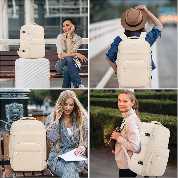 MOMUVO Travel Backpack Sets for Women,Carry On Backpack Flight Approved,Large Laptop Backpack Luggage Backpack with USB Charging Port, 18.4 Inch