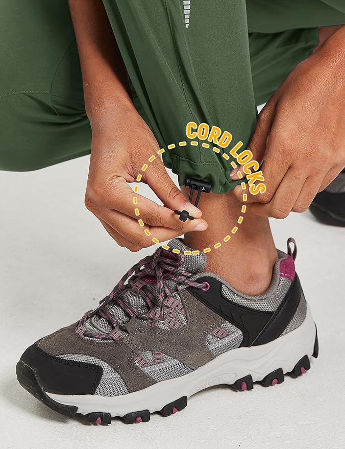 baleaf Women's Hiking Pants Quick Dry Lightweight Water Resistant Elastic Waist Cargo Pants for All Seasons