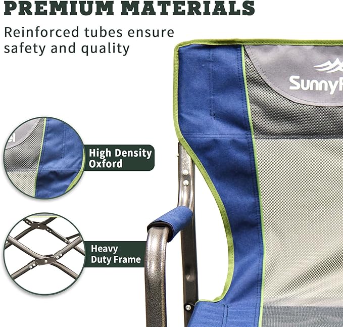 SUNNYFEEL Camping Directors Chair, Heavy Duty,Oversized Portable Folding Chair with Side Table, Pocket for Beach, Fishing,Trip,Picnic,Lawn,Concert Outdoor Foldable Camp Chairs