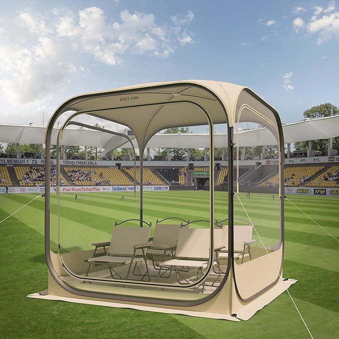East Oak Weather Sports Tent for Fishing, Sports Event | Pop Up Bubble Tent Instant Sun & Rain Shelter | No Condensation, Spacious Interior, Ultra Visibility | All Weather Protection