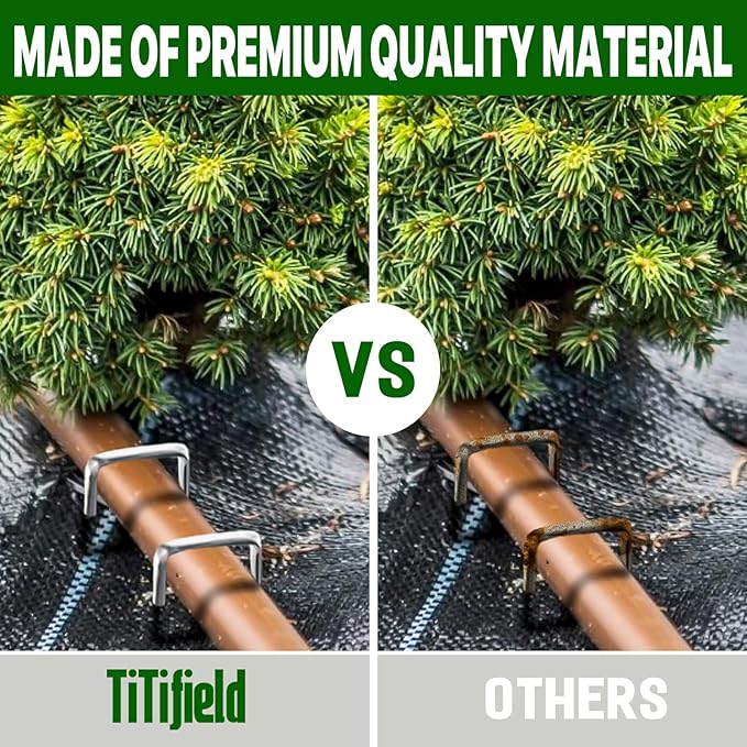 4 Inch 100 Pack Landscape Staples Galvanized Garden Stakes Anti-Rust Landscape Pins for Weed Barrier Fabric, Artificial Turf and Landscape Fabric