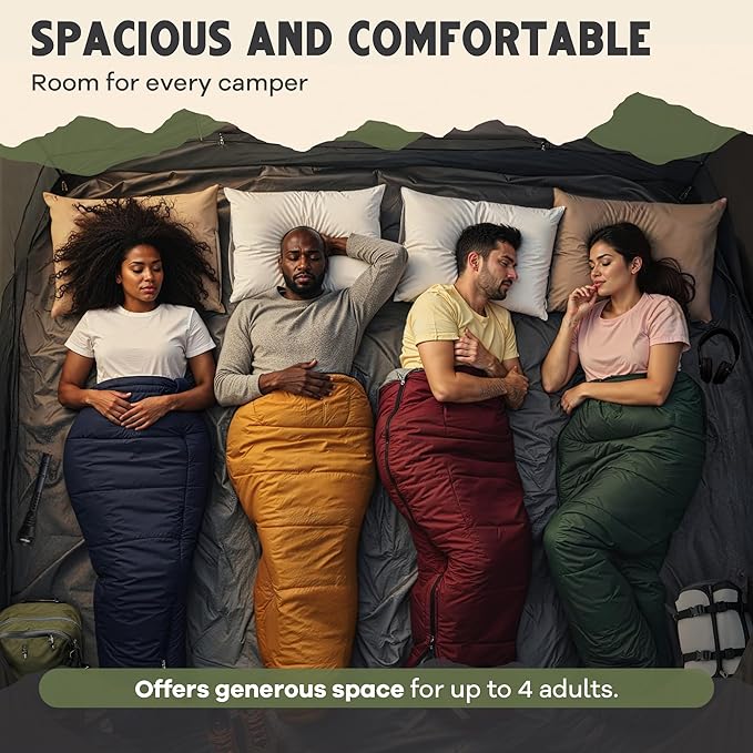 CloudCamp Inflatable Tents for Camping- 6 People Waterproof Oxford Fabric(210D), Quick Setup Air Tent with Manual & Battery Pump, UV Protection, 4-Season Inflatable Tent