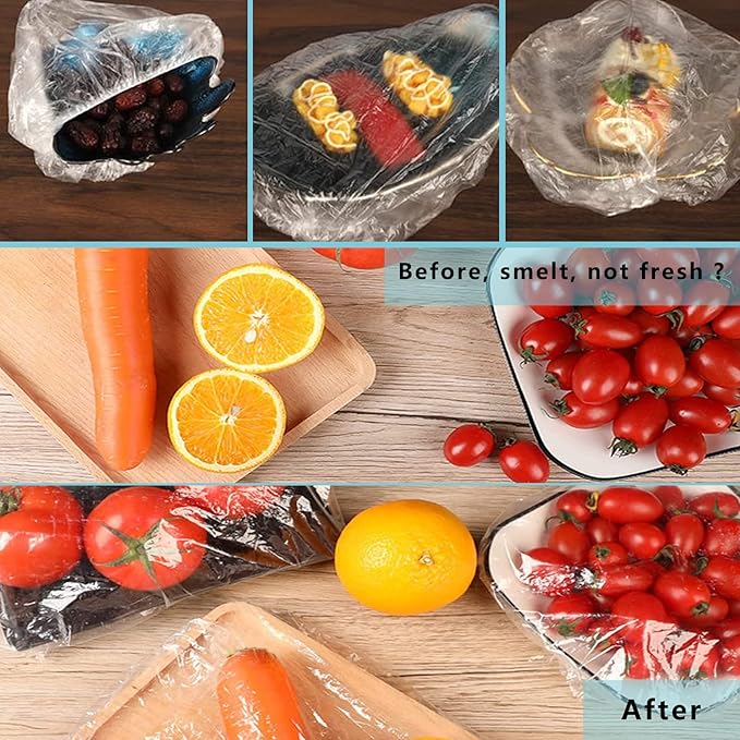200 PCS Fresh Keeping Bags Food Elastic Keeping Covers Seal Adjustable Bowl Covers,for Leftover Meal With and Meal Prep Picnic Camping