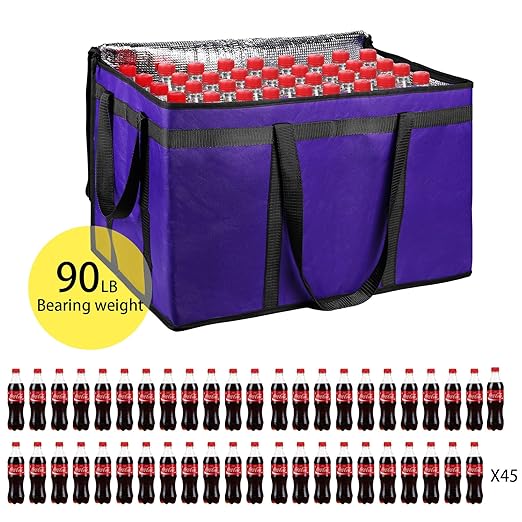 1 Pack Purple Extra Large XXXL Insulated Food Delivery Bag Cooler Bags Keep Food Warm Catering Therma for doordash Catering Cooler Bags Keep Food Warm Catering Therma Catering Shopper hot XXXL