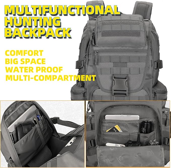 50L Military Tactical Backpack Hiking Waterproof Backpack Large Military Pack 3 Day Assault Pack Molle Bag Rucksack