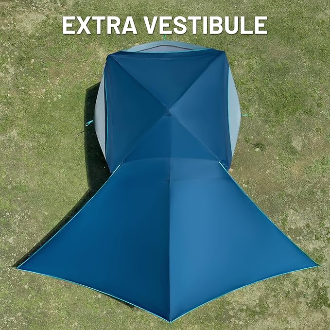 TIMBER RIDGE 4/6/8 Person Instant Pop Up Cabin Tent, Easy 60 Second Setup, Weather Resistant Camping Family Hub Tent with Rain Fly and Carry Bag for Outdoor Camping & Overlanding