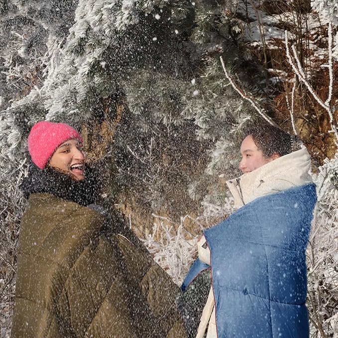 Camping Blanket,Lightweight Puffy Blanket Packable Down Alternative Throw Blanket Waterproof Windproof for Outdoors, Travel, Beach, Airplane, Hiking