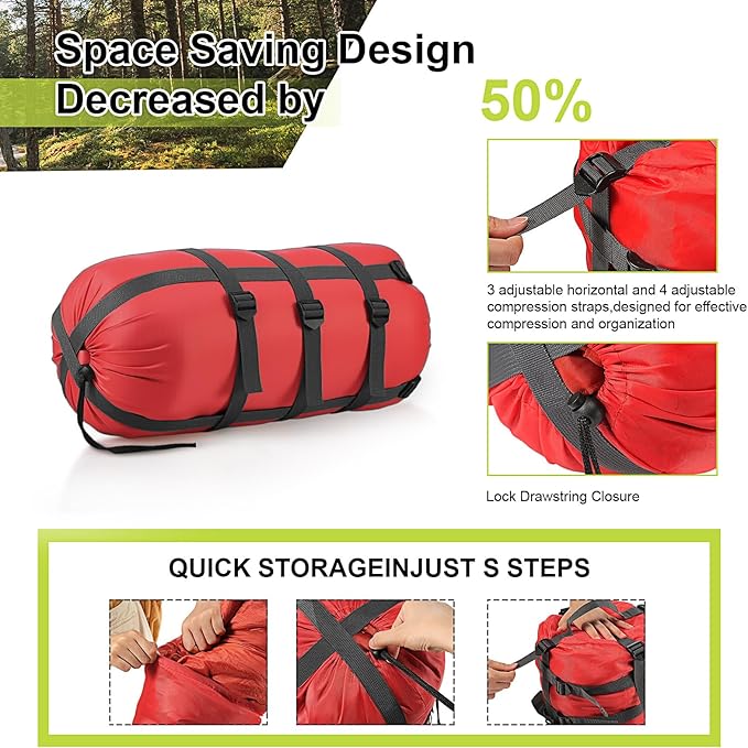 Compression Sack for Sleeping Bag Store Ultralight Sleeping Bag Compression Stuff Sack 15l 25l Space Saving Gear for Travel Camping Hiking Outdoor