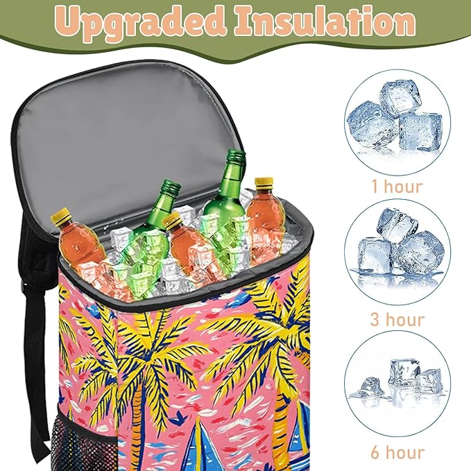 Backpack Cooler,Soft Lightweight Leakproof Cooler Backpack,13L Insulated Cooler Bag,Keeps 30 Cans Hot/Cold for Up to 8 Hours,Waterproof Lunch Backpack for Men Women