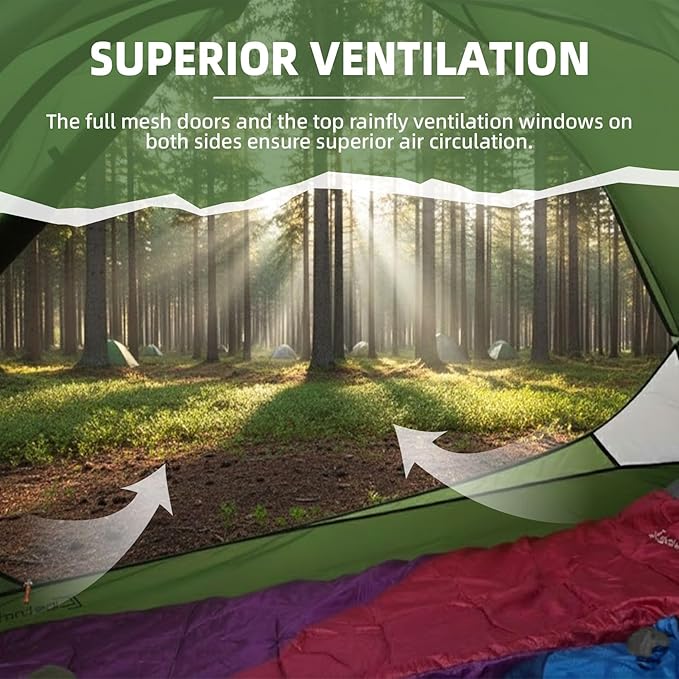 Clostnature Lightweight Backpacking Tent - 1/2 Person 4 Season Ultralight Waterproof Camping Tent, Large Size Easy Setup Tent for Winter, Cold Weather, Family, Outdoor, Hiking and Mountaineering