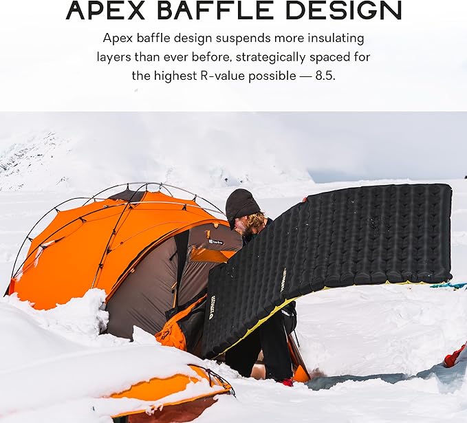Nemo Equipment Tensor Extreme Conditions Sleeping Pad - Regular (72"x20") - Black/Birch Bud/Citron